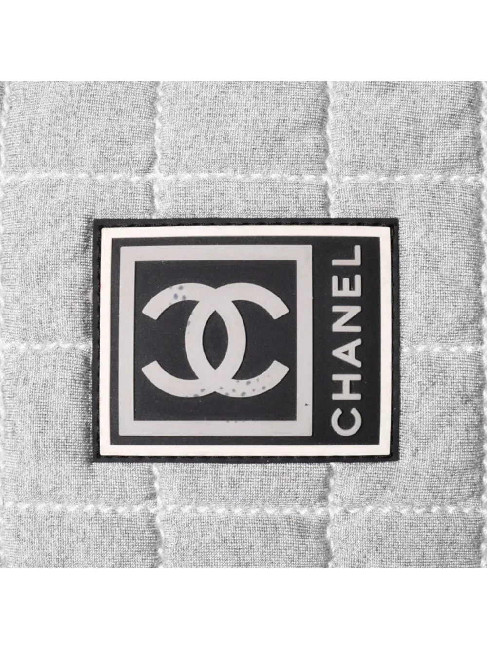 Chanel Sports Line Shoulder Bag CC Logo Choco Bar Gray Silver